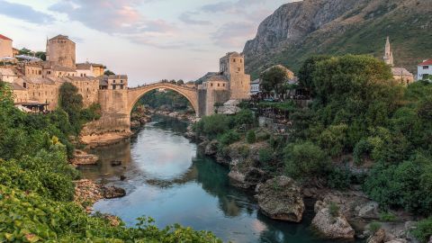 Mostar's bridge draws visitors from all over the region.