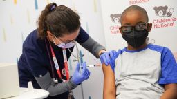 Children ages 5 to 11 receive the Covid-19 vaccine at Children's National Hospital, in Washington, DC. 