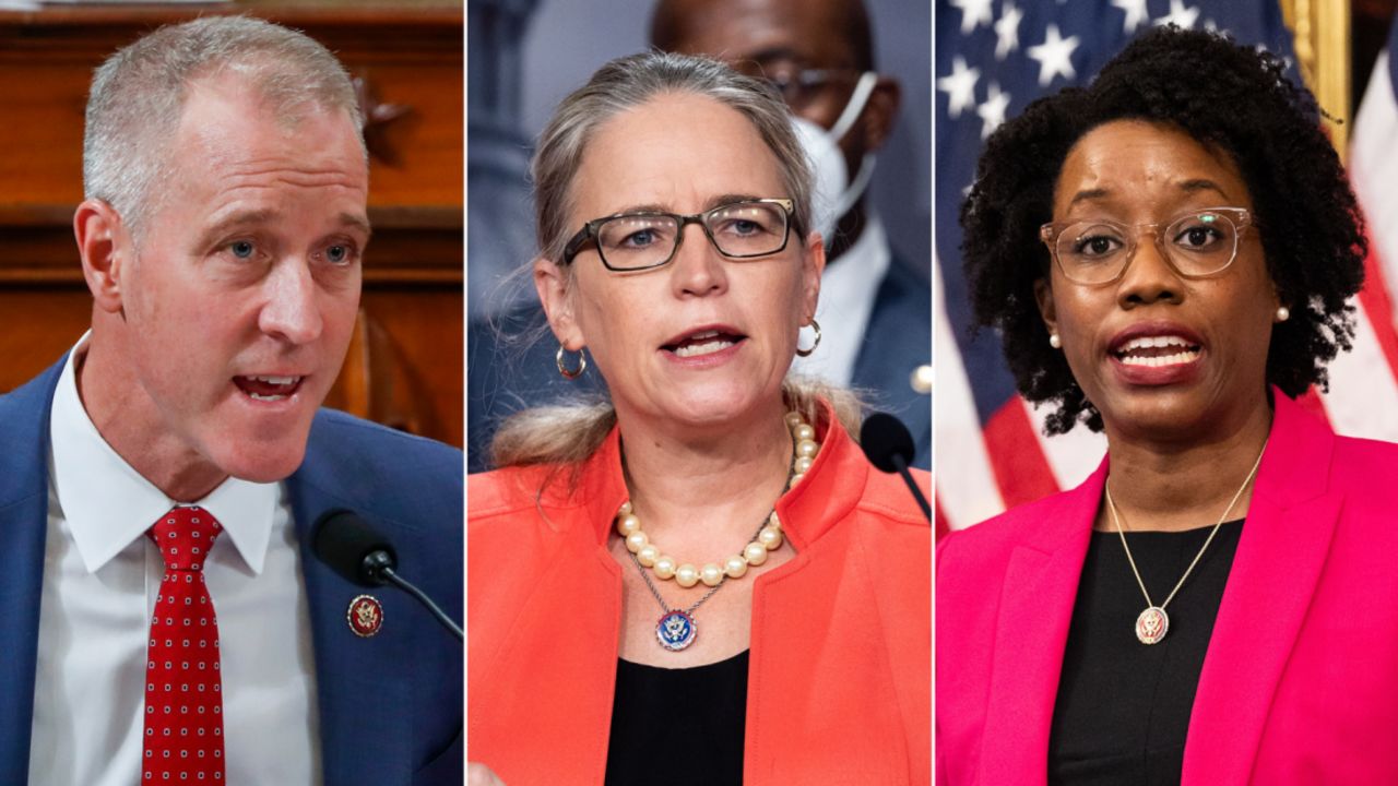 From left to right, Rep. Sean Patrick Maloney of New York, Rep. Carolyn Bourdeaux of Georgia and Rep. Lauren Underwood of Illinois.
