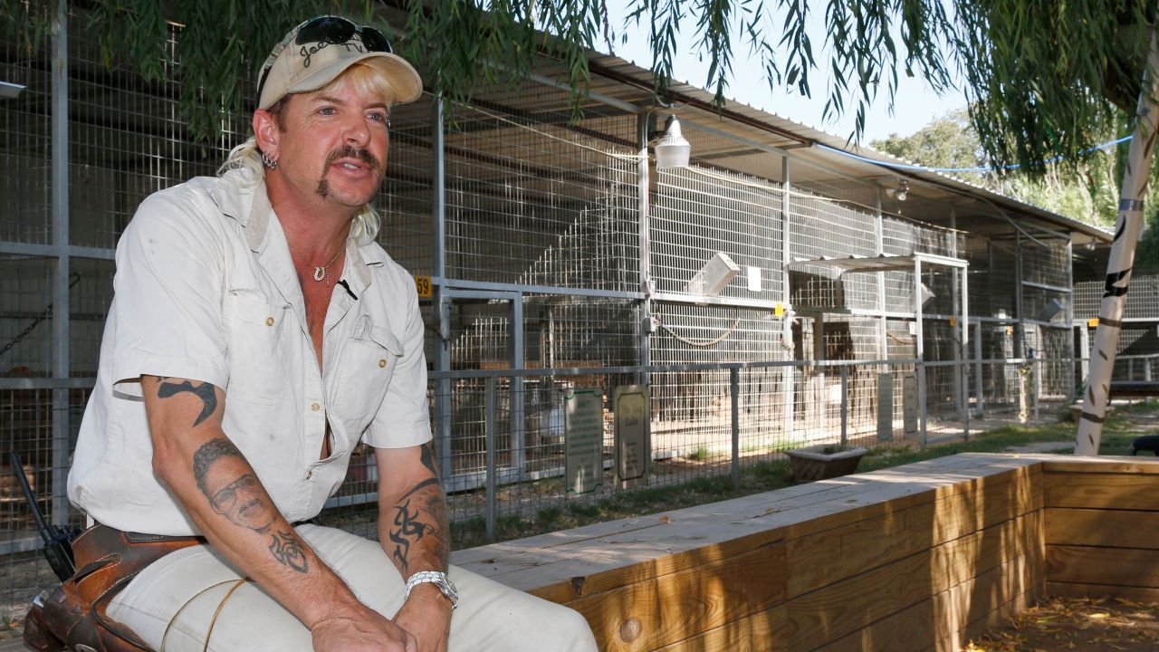 Joseph Maldonado, also known as Joe Exotic, is seen here in 2013 at the zoo he used to run in Wynnewood, Oklahoma. Maldonado said this week that he's been diagnosed with prostate cancer.
