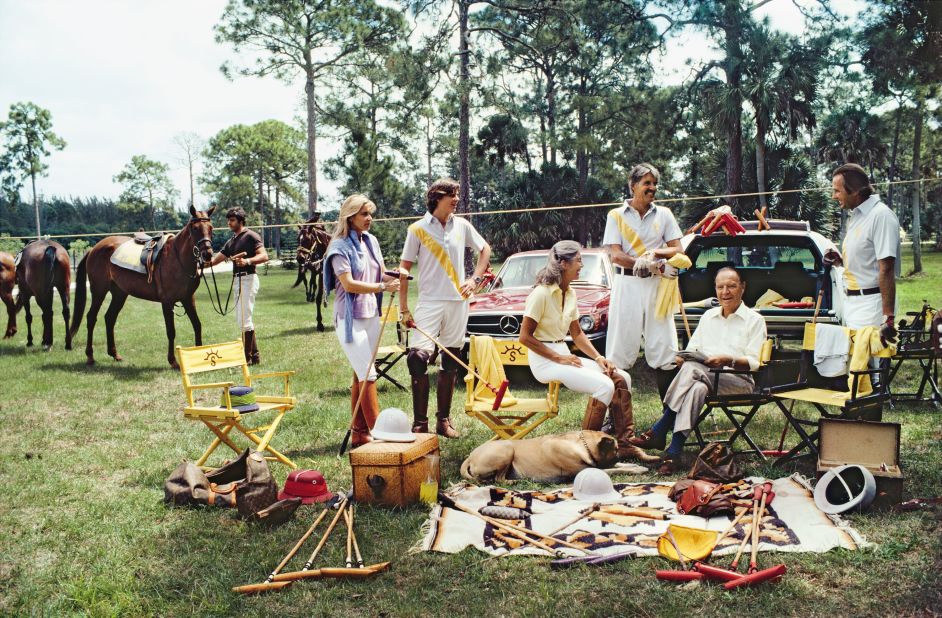Polo champion Paul Butler with his family in Palm Beach, 1981.