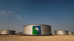  A view shows branded oil tanks at Saudi Aramco oil facility in Abqaiq, Saudi Arabia Oct. 12, 2019. 