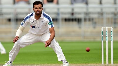 Rafiq fields for Yorkshire against Lancashire in 2017.