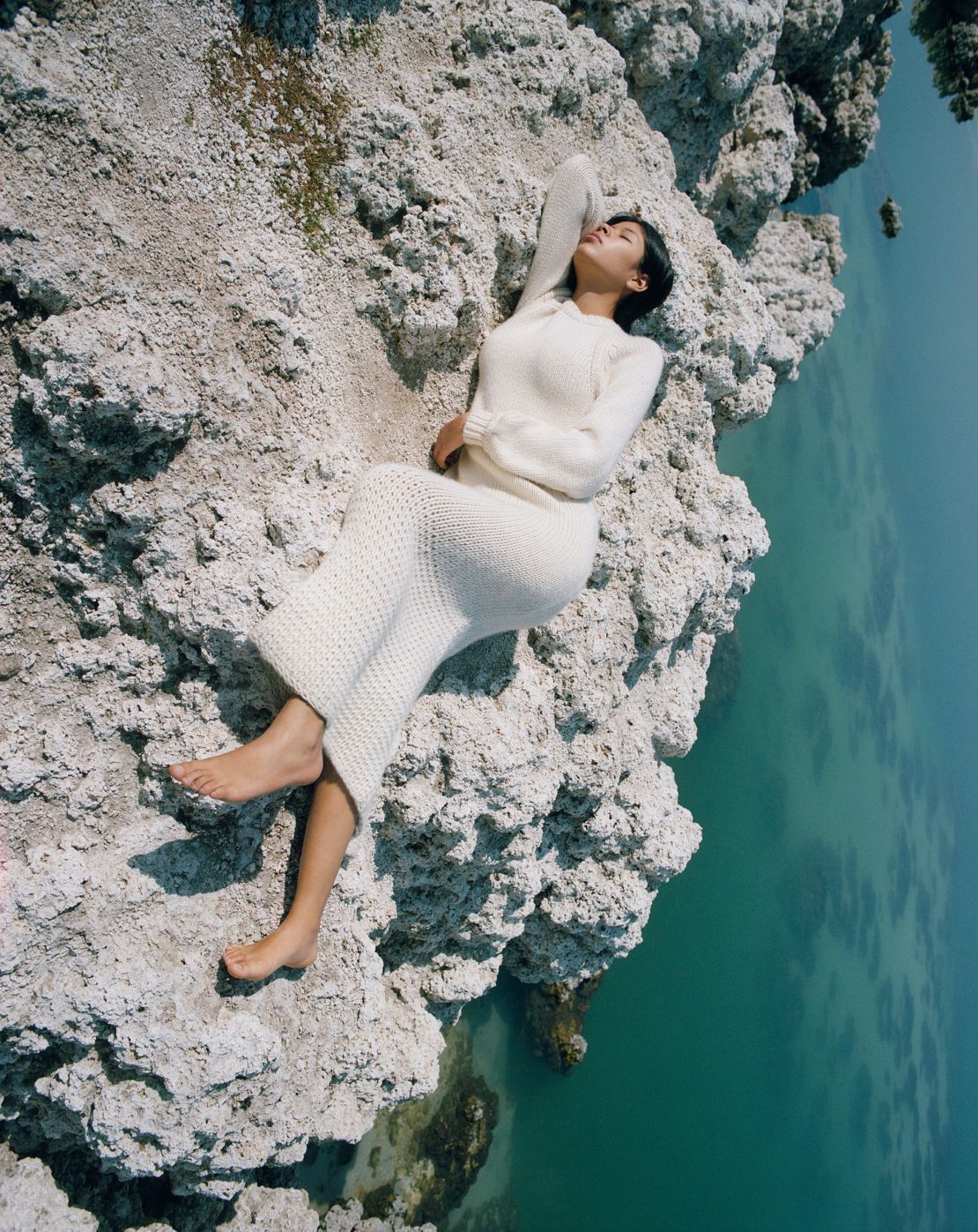 This chunky white knit dress from Chloé's Fall-Winter 2021 collection.