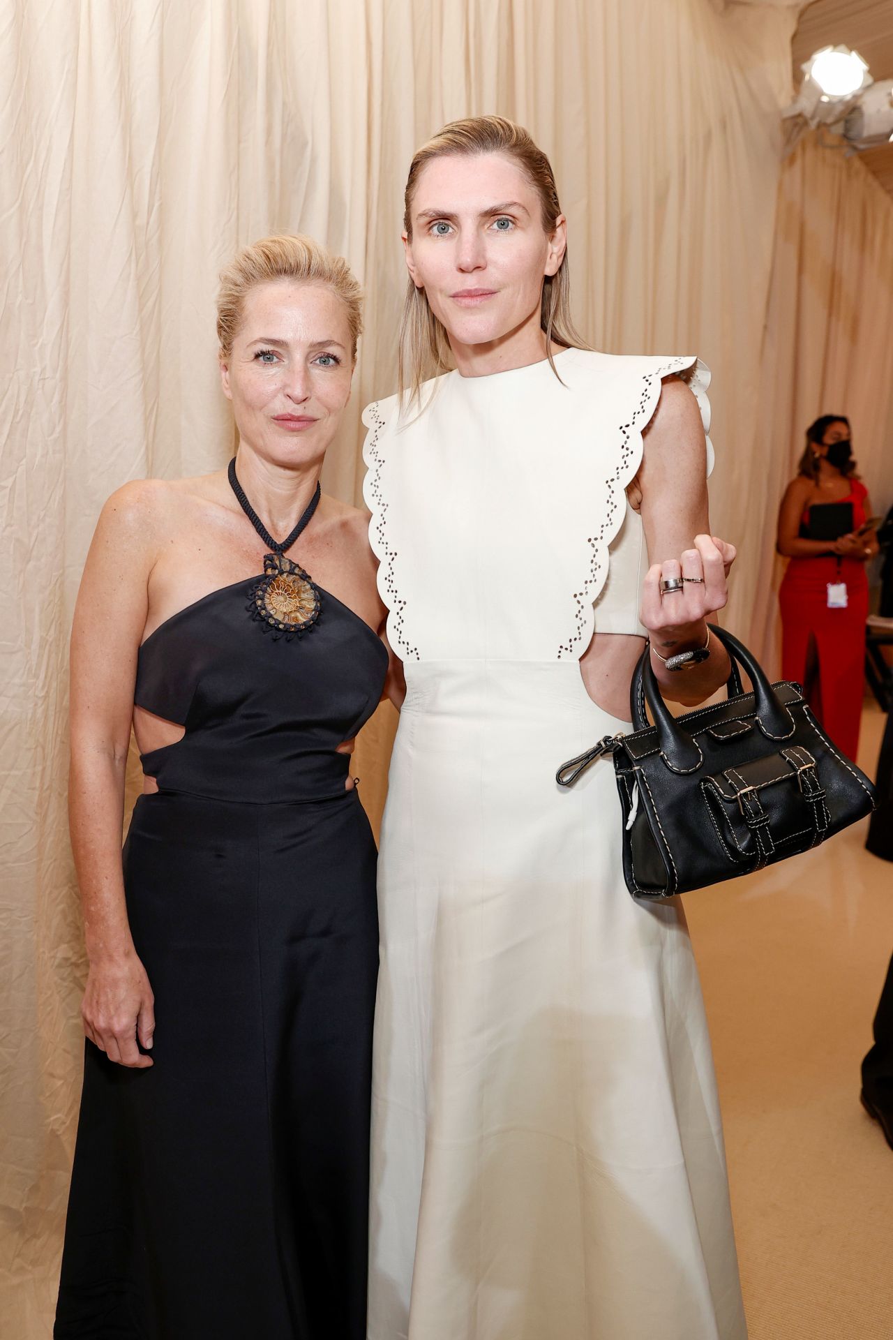 At the Met Gala in September 2021, Hearst dressed actress Gillian Anderson in Chloé.