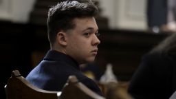 Kyle Rittenhouse listens as his lawyer gives opening statements to the jury at the Kenosha County Courthouse in Kenosha, Wis, on Nov. 2, 2021.  