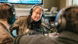 Steve Bannon records a segment of "War Room" in his home in Washington, October 23, 2019. 