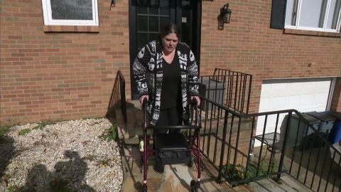Before she got Covid-19, Laurie Bedell, seen here outside her home near Pittsburgh on Wednesday, November 3, 2021, was the nursing director for a home health agency.