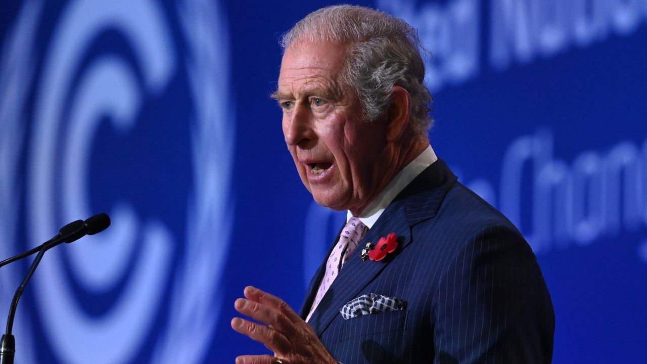 Prince Charles speaks at the UN Climate Change Conference COP26 on November 1 in Glasgow, Scotland.
