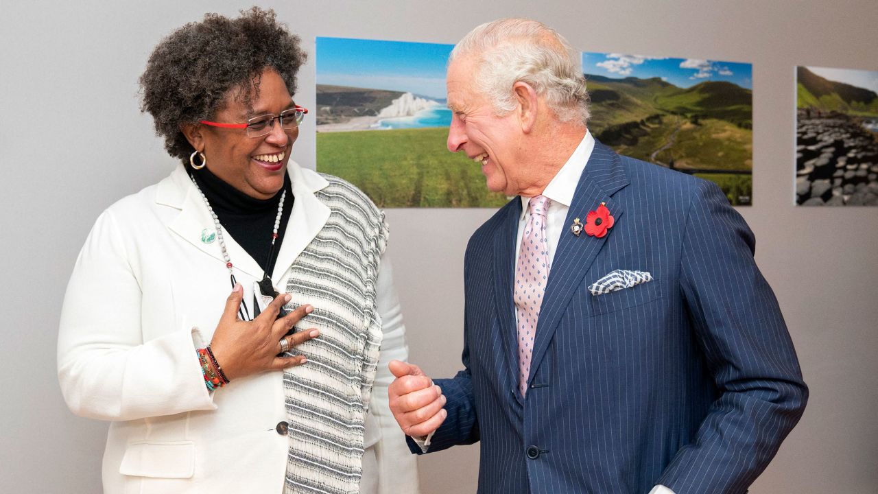 Prince Charles and Barbados' Prime Minister, Mia Mottley, on day two of COP26 earlier this week.