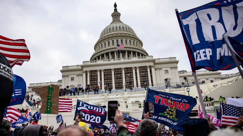 Pro-Trump supporters storm the U.S. Capitol following a rally with President Donald Trump on January 6, 2021 in Washington, DC. 