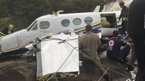 Debris at the site of the plane crash that claimed the life of Brazilian singer Marilia Mendonca in Caratinga, Brazil, on November 5.