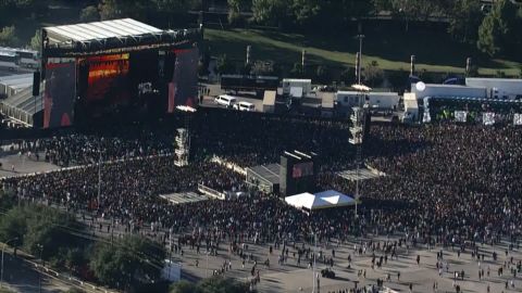 An aerial view of the massive crowd amassing at Astroworld Festival.