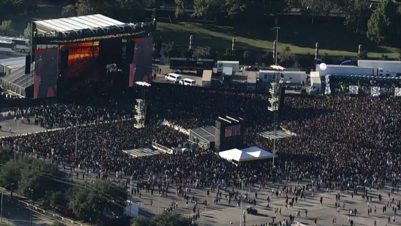 An aerial view of the festival in Houston on Friday, before the deadly surge.