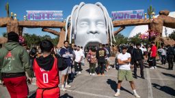 Festival goers are seen on day one of the Astroworld Music Festival at NRG Park on Friday, Nov. 5, 2021, in Houston, Texas. 