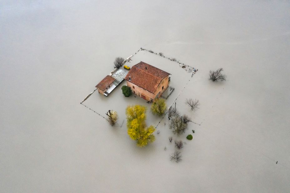 "Flood," Michele Lapini, 2020.<br />A house in the Po Valley, Italy, submerged by floodwater.<br />