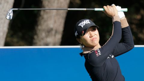 Ko takes a tee shot on the 4th during the BMW Ladies Championship. 