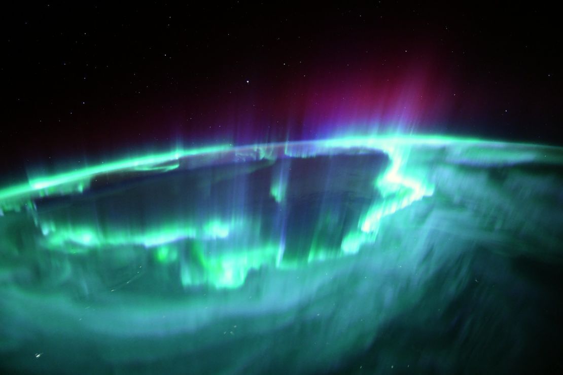 Astronaut Thomas Pesquet snapped this image of the aurora borealis event from space on November 4. "We were treated to the strongest auroras of the entire mission, over north America and Canada," Pesquet tweeted. "Amazing spikes higher than our orbit, and we flew right above the centre of the ring, rapid waves and pulses all over."