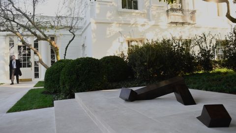 The Isamu Noguchi sculpture, Floor Frame (1962), is displayed at the White House in Washington, DC, on November 21, 2020.
