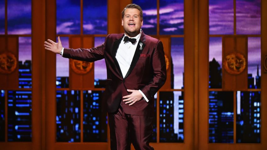 NEW YORK, NY - JUNE 12:  Host James Corden speaks onstage during the 70th Annual Tony Awards at The Beacon Theatre on June 12, 2016 in New York City.  (Photo by Theo Wargo/Getty Images for Tony Awards Productions)