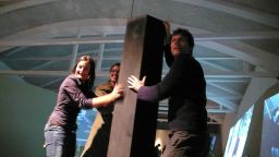 People operating the Giant Joystick in 2007 at LABoral Art and Industrial Creation Centre in Spain in 2007.