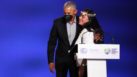 Sheila Babauta introduced Obama at COP26 on Monday.