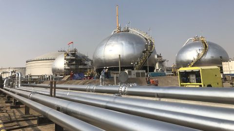 Part of Saudi Aramco's crude oil processing facility in Abqaiq, Saudi Arabia, in 2019.