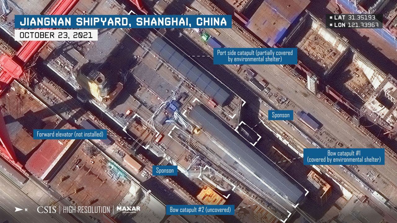 The Type 003 appears to have catapult technology to launch aircraft, according to analysts.