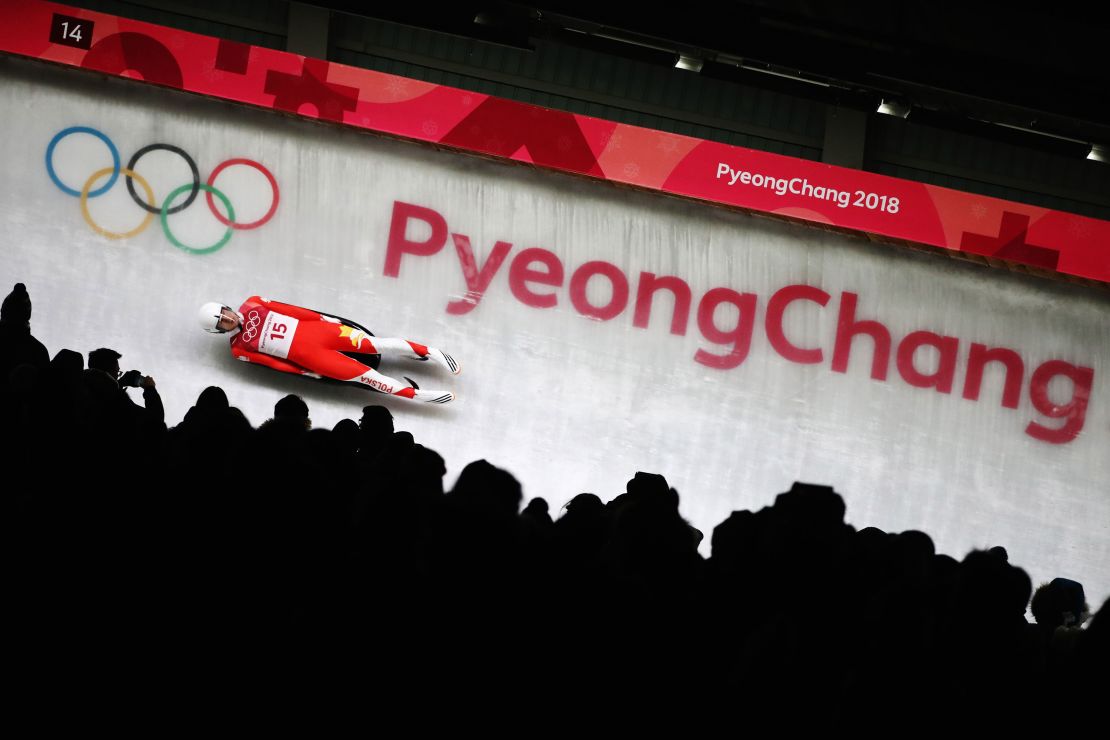 Sochowicz slides during the Men's Singles Luge at the PyeongChang 2018 Winter Olympic Games.