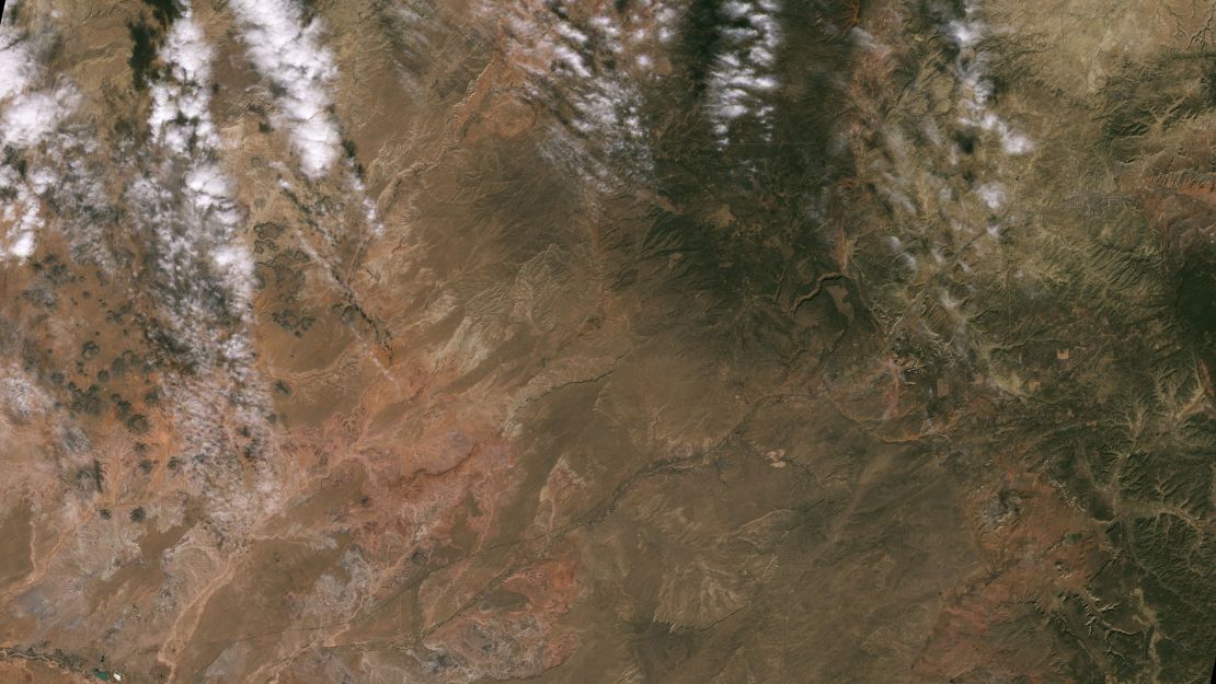 In the west of the US, in places like the Navajo Nation as seen in this Landsat 9 image, Landsat and other satellite data helps people monitor drought conditions and manage irrigation water.