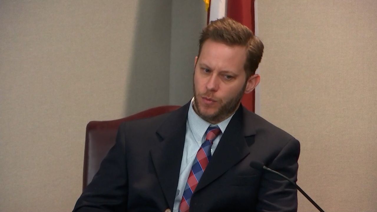 Former Glynn County Police Officer Ricky Minshew - the first officer to respond to the shooting of Ahmaud Arbery near Brunswick, Georgia - testified in court to what he saw when he arrived at the scene of the killing. 