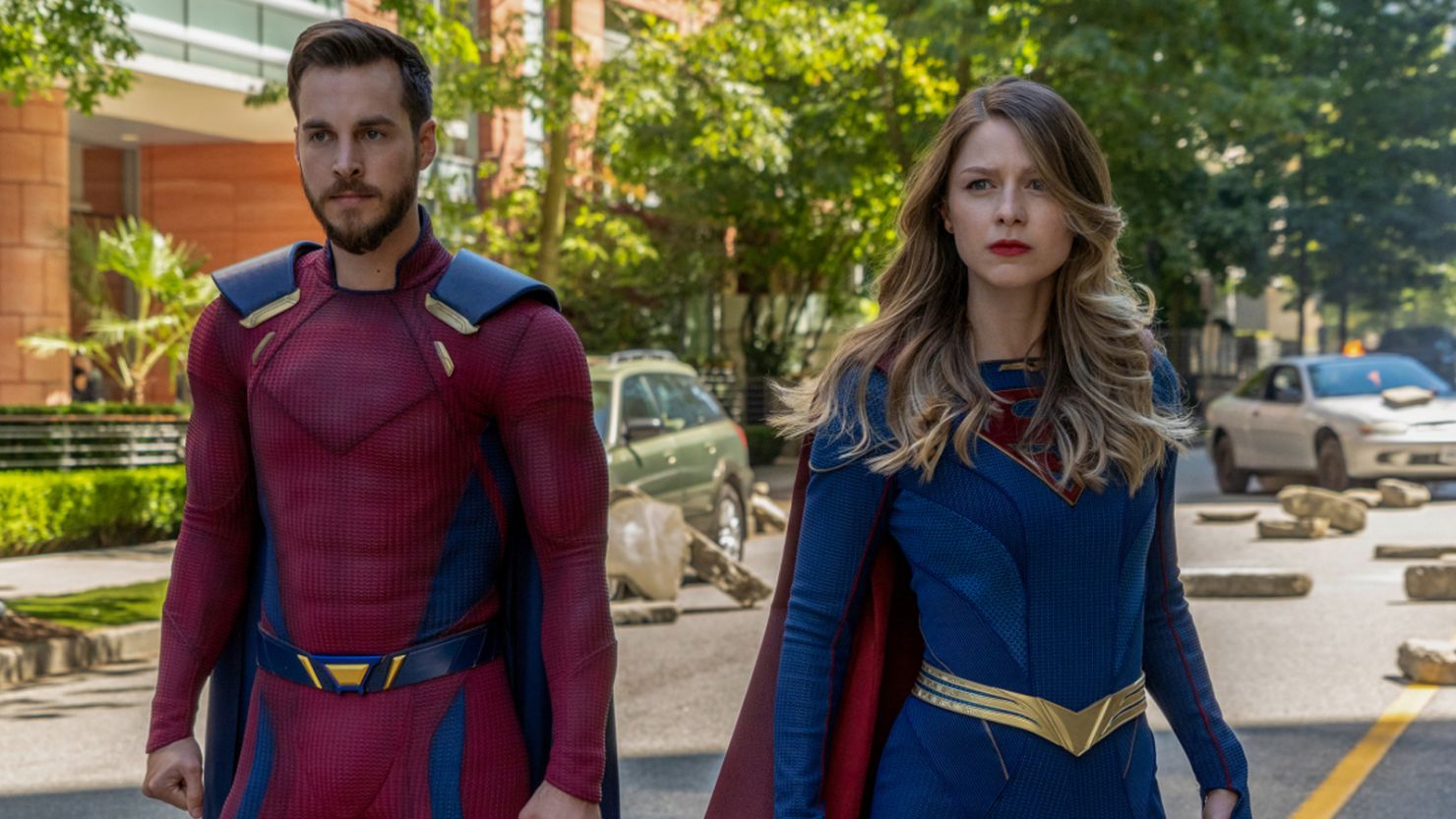 Chris Wood as Mon-El and Melissa Benoist as Supergirl in the 'Supergirl' series finale. (Colin Bentley/The CW).
