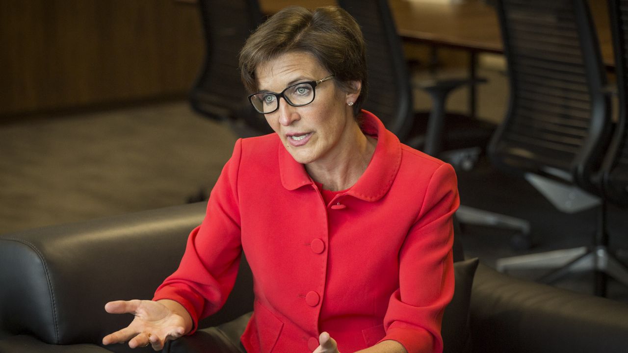 Fraser, pictured at Citi's Brazil headquarters in 2018, was formerly CEO of the company's Latin America operations. She steered the bank through the devastation of Hurricane Maria.