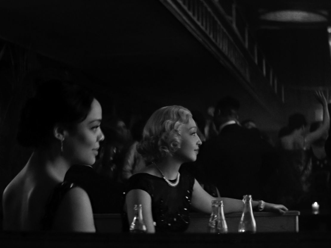 Tessa Thompson as Irene and Ruth Negga as Clare in "Passing."  