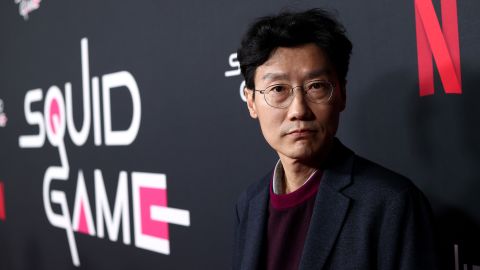 Hwang Dong-hyuk pictured at the "Squid Game" event in Los Angeles on Monday.