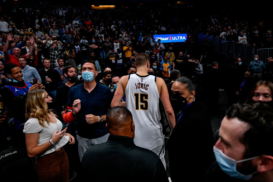 Jokic is ejected during Monday's game.