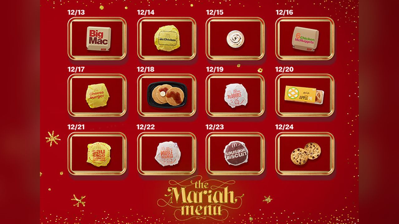 The "Mariah Menu" launches on December 13.