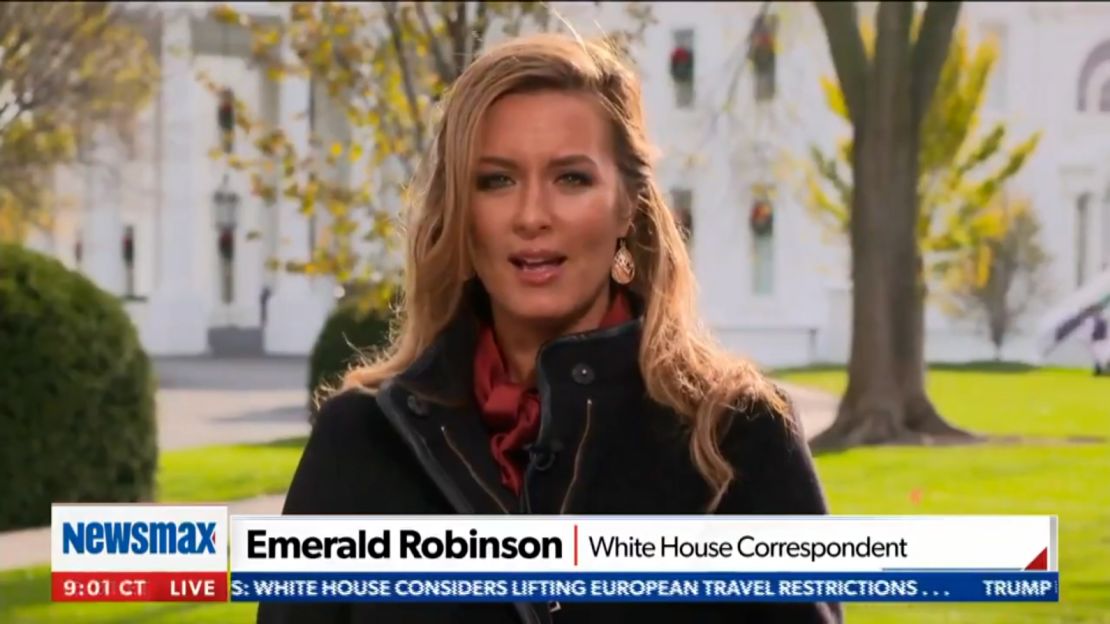 Newsmax reporter Emerald Robinson.