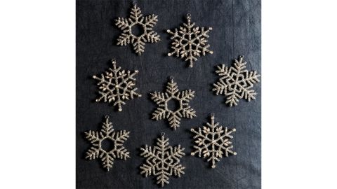 Balsam Hill Beaded Snowflake Ornaments, Set of 12