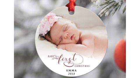 iCustomLabel Baby’s First Christmas Ornament