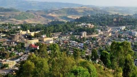 A view overlooking the city of Gondar, in the Amhara region of Ethiopia.