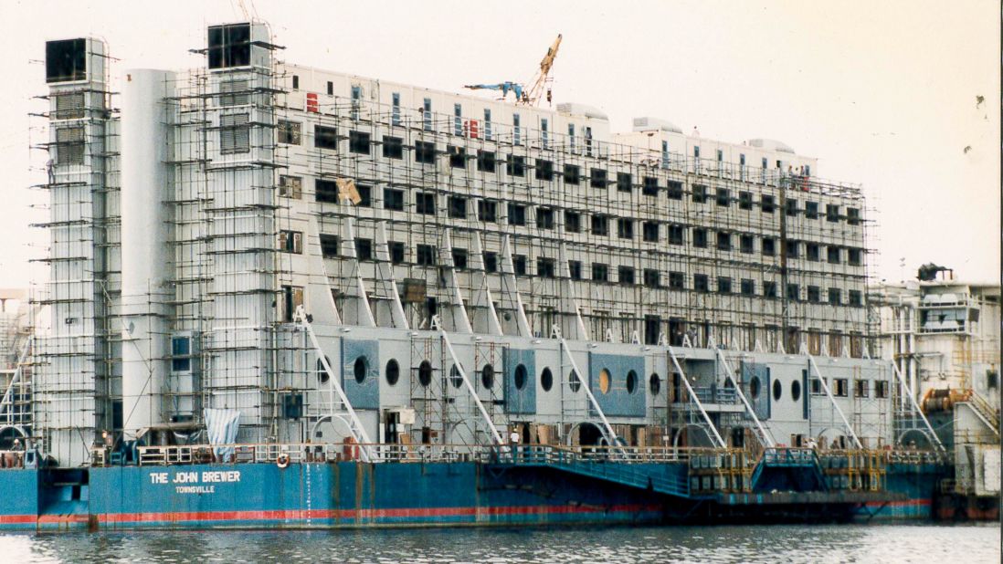 <strong>Singapore start: </strong>The hotel's construction began in 1986 in Singapore's Bethlehem shipyard. It cost $45 million -- or about $100 million in today's money -- to build. 