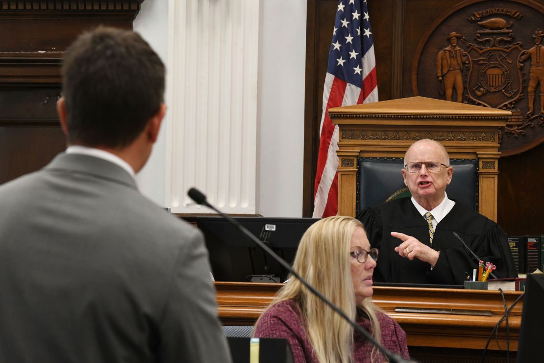 Assistant District Attorney Thomas Binger is admonished by Circuit Court Judge Bruce Schroeder during Kyle Rittenhouse's trial on Wednesday, November 10, 2021. 