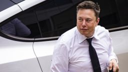 Elon Musk, chief executive officer of Tesla Inc., arrives at court during the SolarCity trial in Wilmington, Delaware, U.S., on Tuesday, July 13, 2021. Musk was cool but combative as he testified in a Delaware courtroom that Tesla's more than $2 billion acquisition of SolarCity in 2016 wasn't a bailout of the struggling solar provider. Photographer: Samuel Corum/Bloomberg via Getty Images