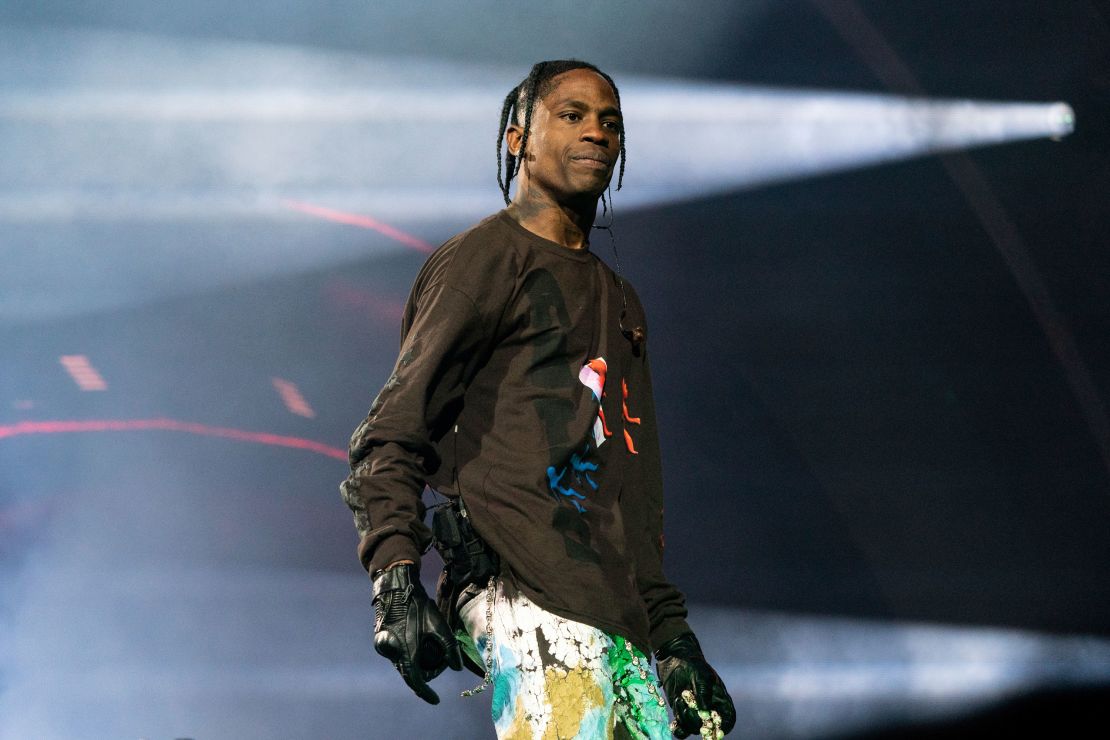 Travis Scott performs at the Astroworld Festival on Friday, November 5, 2021, at NRG Park in Houston. 