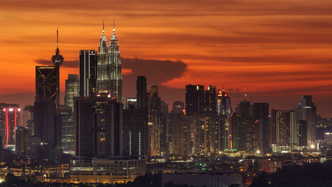 Kuala Lumpur's city center in Malaysia, Monday, Oct. 11, 2021. 