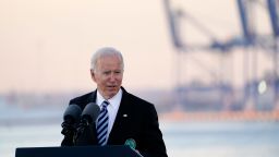 President Joe Biden speaks during a visit at the Port of Baltimore, Wednesday, Nov. 10, 2021.