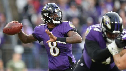 Jackson looks to pass against the Minnesota Vikings in November.