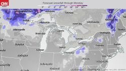 daily weather snowfall accumulations through monday