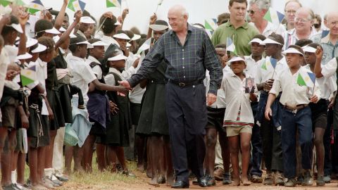 De Klerk on a campaign rally at a school in 1994, the year he lost South Africa's first multiracial election.